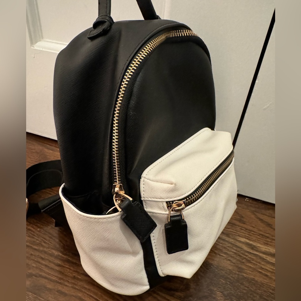 Black and white mini backpack